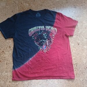 Grateful Dead Men's Red/Black Bertha & Steal Your Face Graphic Tee Shirt Size L